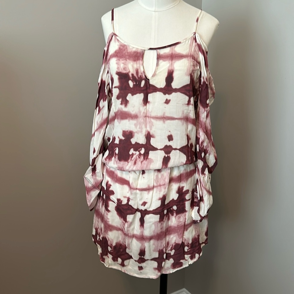 Young fabulous & broke dress , medium , pinks and off white in color